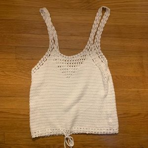 American Eagle white crochet top